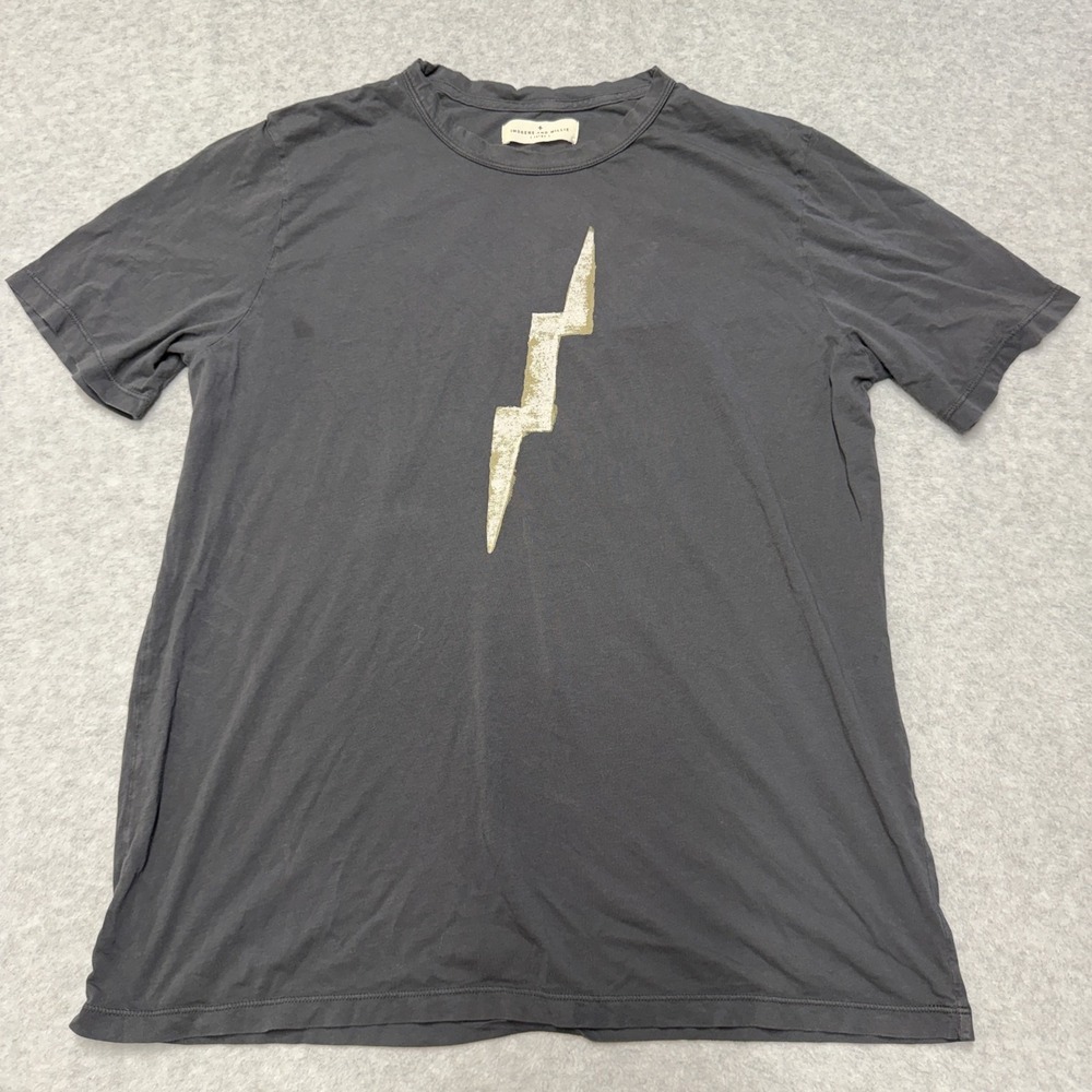 Imogene And Willie Shirt Mens Large Gray Lightning Bolt Graphic Tee Cotton